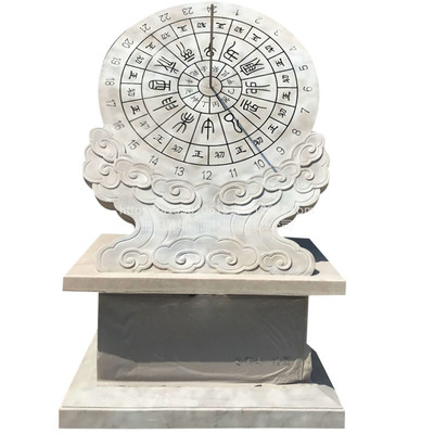 石雕日晷雕塑 校园文化日冕钟表摆件 古代指南针计时仪器 各种型款式